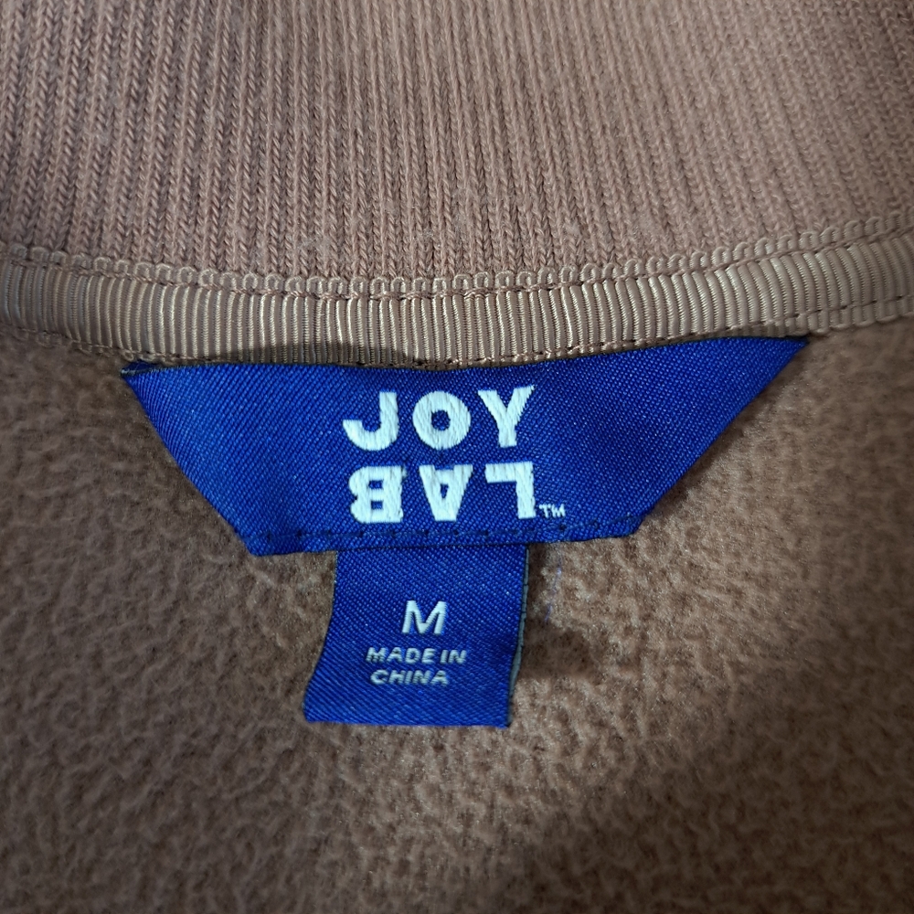 Joy Lab Women Oversized Fleece Jacket M Pullover Half Zipper Mock Neck Old Pink - Picture 9 of 16